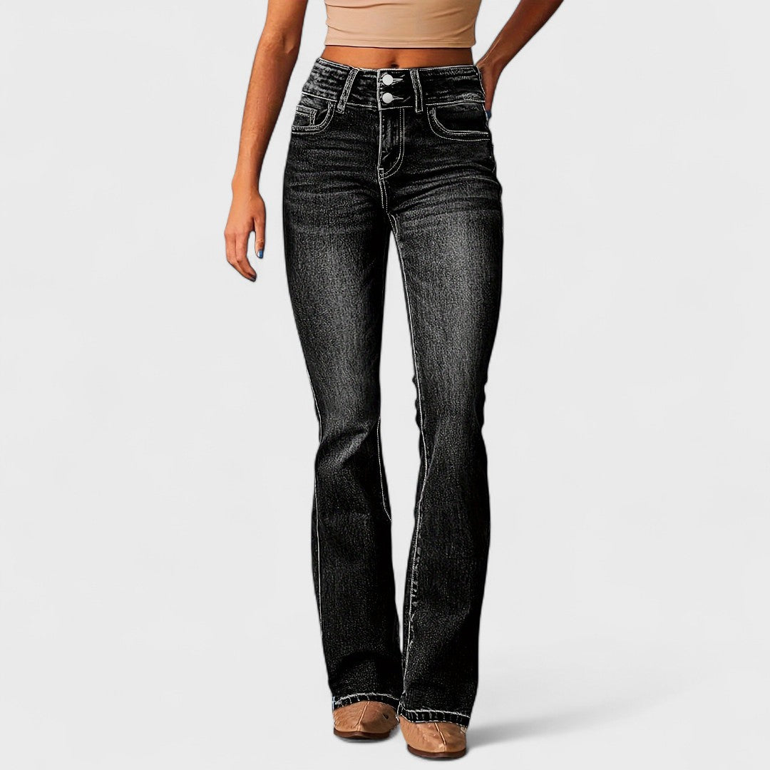 Marylène – Jeans a vita alta a gamba larga fashion
