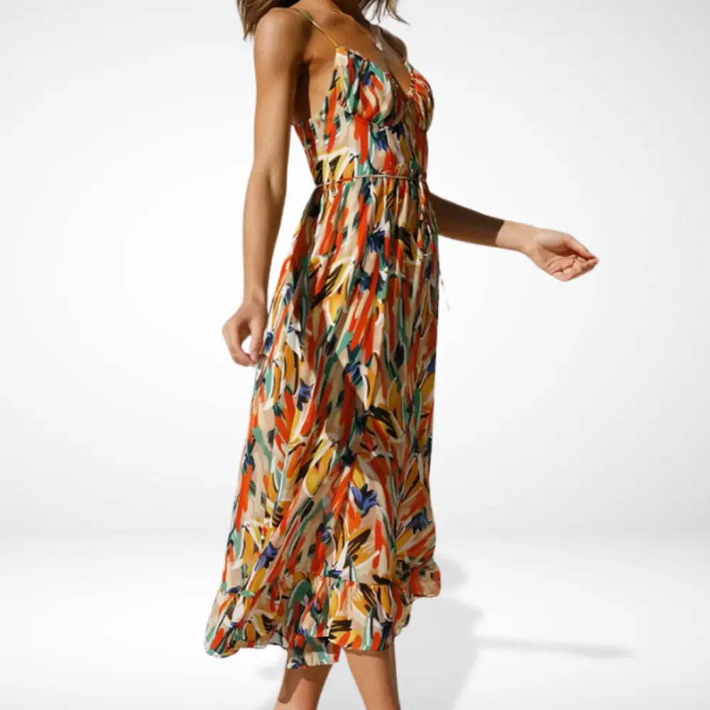 Vestido Yamy™ | Floral Midi estampado con tirantes