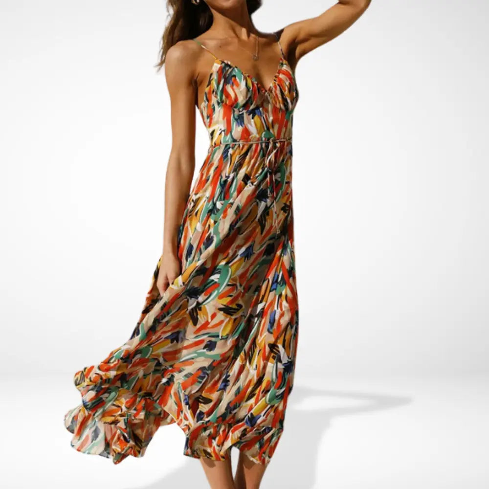 Vestido Yamy™ | Floral Midi estampado con tirantes