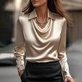 Inés - Blusa de satén de lujo con escote suave