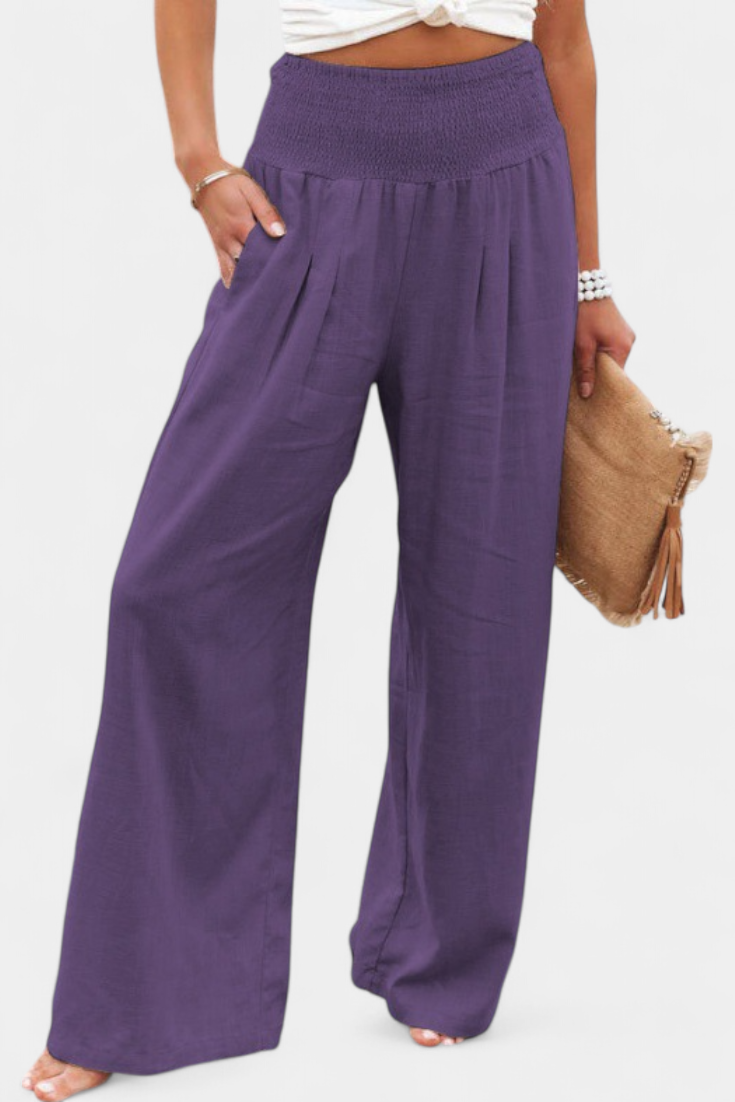 Alexia Pantalón de Algodón y Lino con Corte Fluido y Elegancia Natural