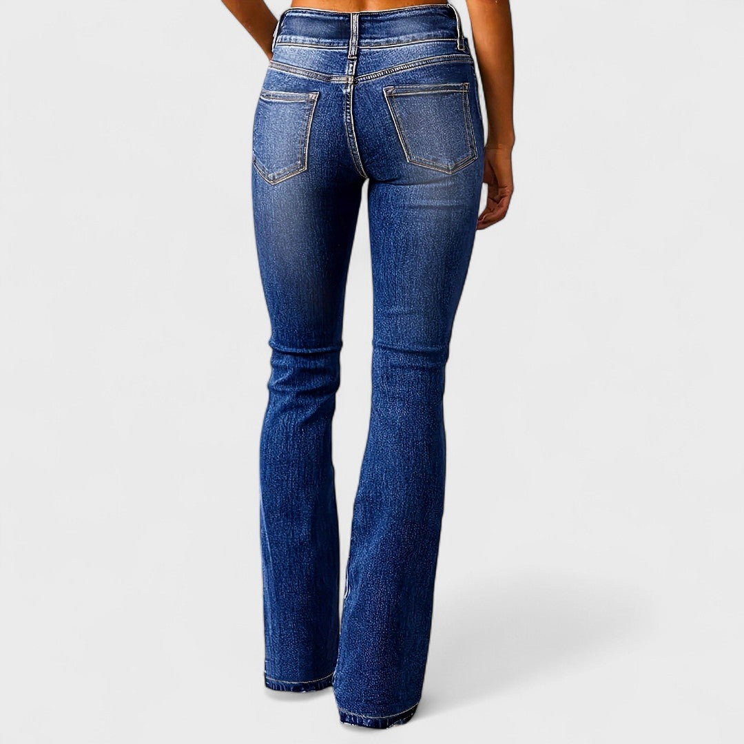 Marylène – Jeans a vita alta a gamba larga fashion