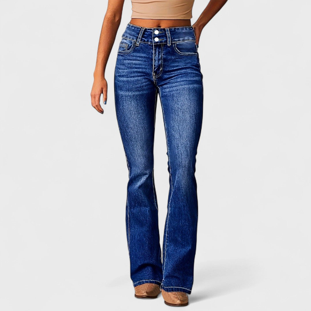 Marylène – Jeans a vita alta a gamba larga fashion